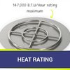 American Fire Glass 24 in Round Stainless Steel Flat Pan W/18 in Fire Ring SS-RFP-24-ASBL